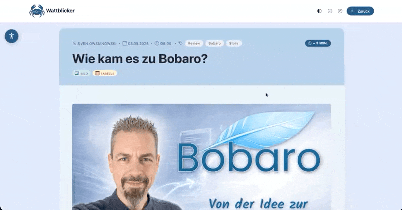 Review Bobaro in der View-Ansicht