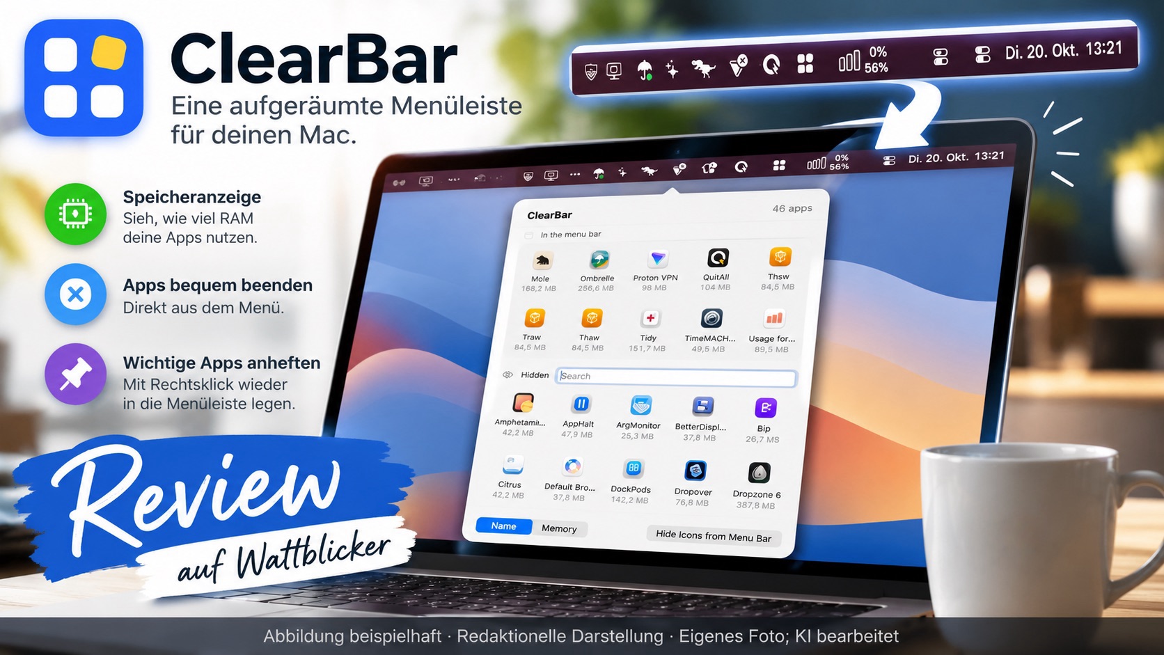 Vorschau ClearBar - endlich eine ruhige, saubere Menüleiste