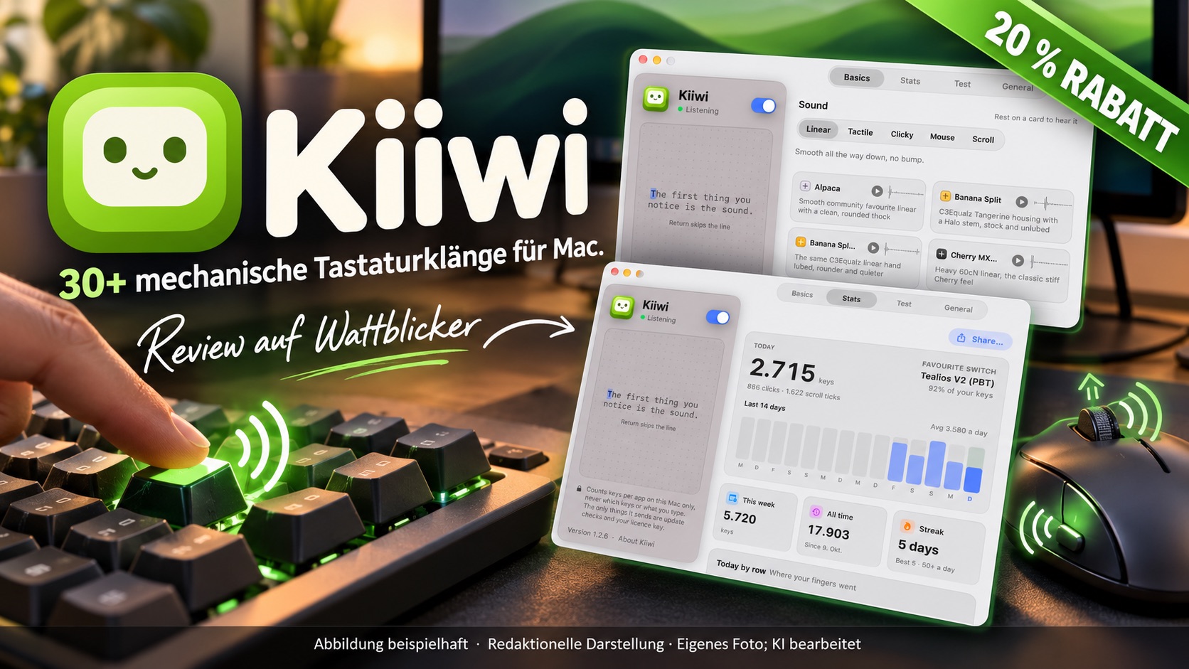 Vorschau Kiiwi - Tastaturklänge für den Mac