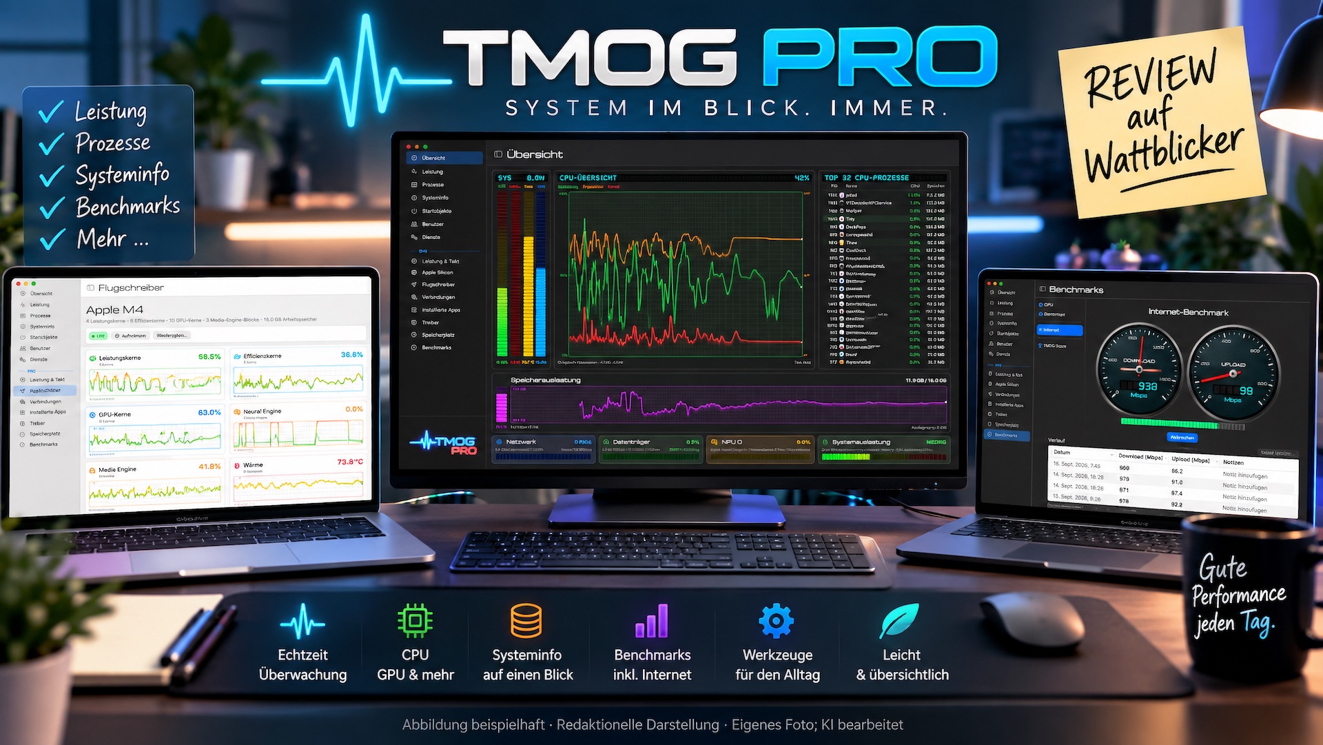 Vorschau TMOG Review: Task-Manager für Windows, Mac, Linux