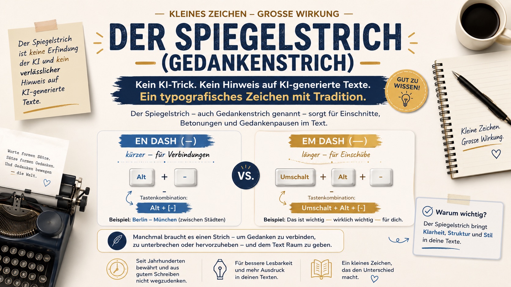 Vorschau Der Spiegelstrich (En- und Em-Dash)